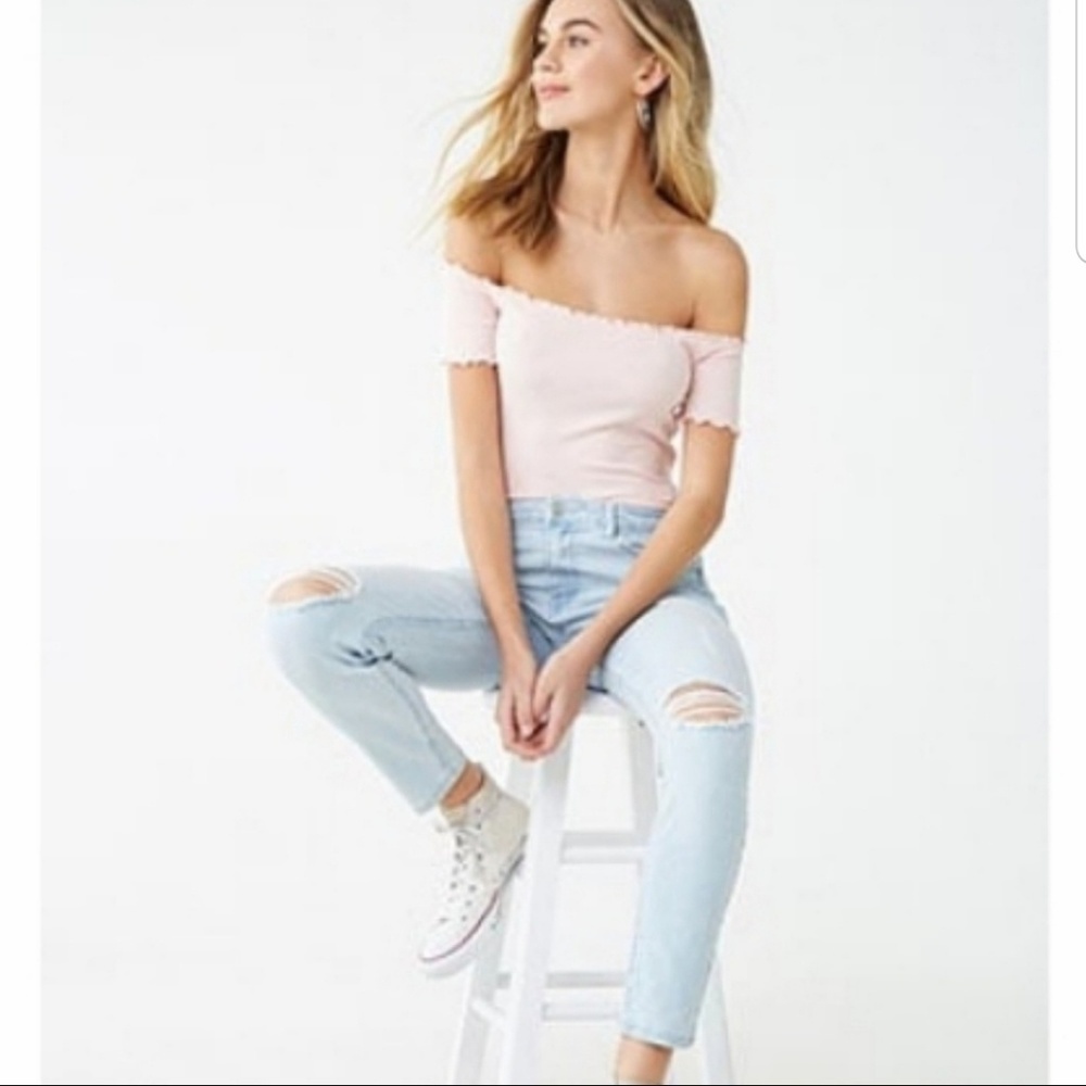 FOREVER 21 Mid Rise Light Denim Skinny Jeans